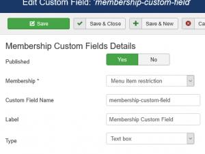 Membership Custom Fields