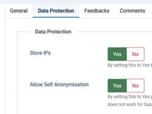 Data protection tab