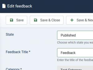Edit a feedback from the backend area.