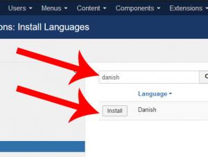 Search and install a new language