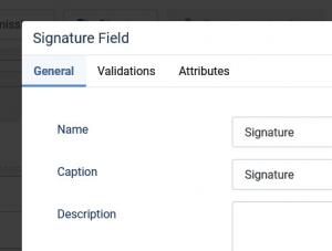 Signature field