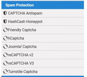 Spam Protection fields