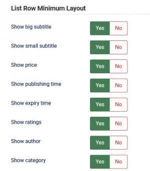 List Row Minimum Layout