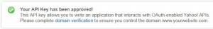 yahoo application confirmation message