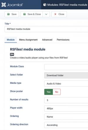 RSFiles! Media Module Configuration