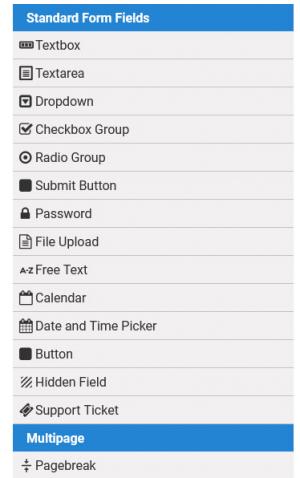 RSForm!Pro Form Fields