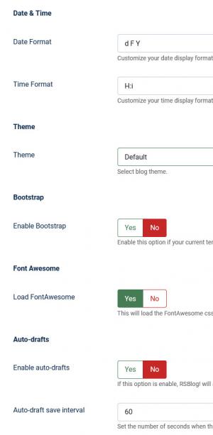 Date & Time / Theme / Bootstrap / Font Awesome / Auto-drafts