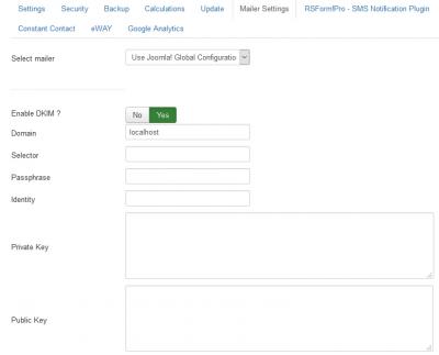 key dkim generate Mailer DKIM  (Use Plugin email External  settings and support) add different