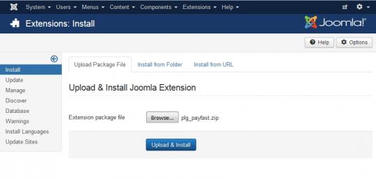 Installing the RSForm!Pro PayFast plugin
