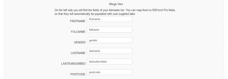 Dotmailer form configuration - Map Custom Fields