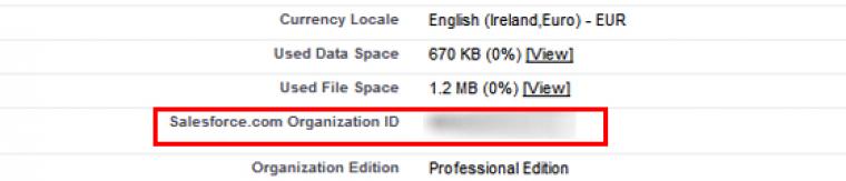 Salesforce Organisation ID