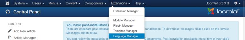 Extensions - Language Manager