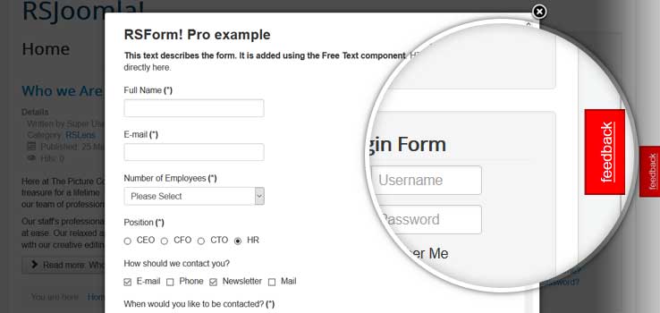 Module - mod_rsform_feedback (Display a button that popups up a form)