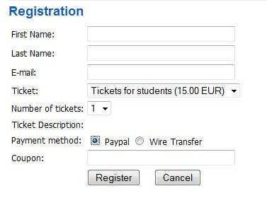 RSEvents! event custom registration form for Joomla!