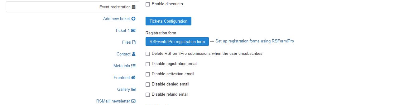 RSEvents!Pro Ticket Seats Configuration