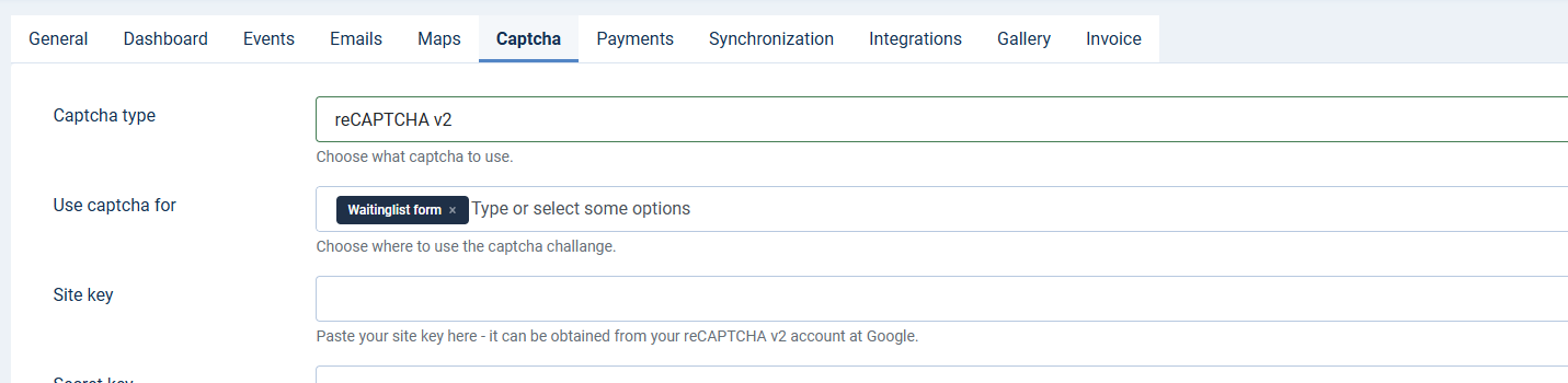 RSEvents!Pro - Waitinglist form captcha