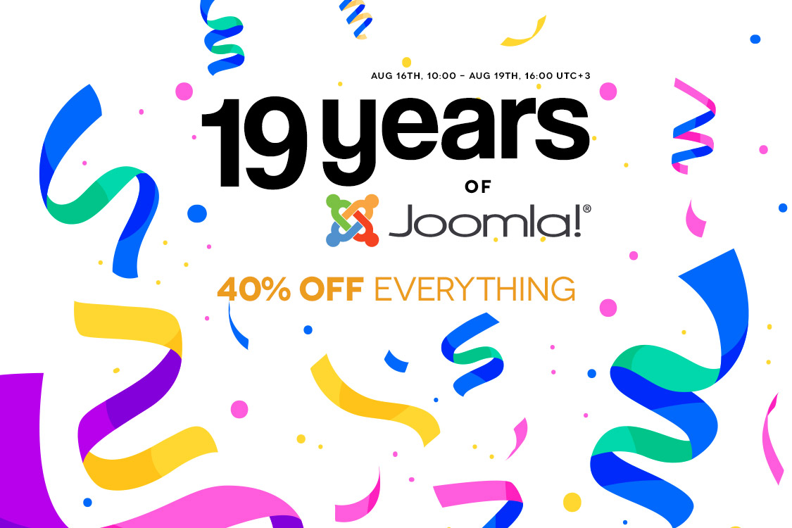 19 Joomla! Years - We celebrate through special prices