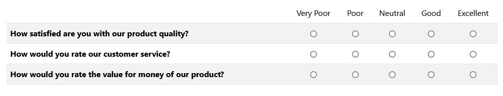 Survey Table