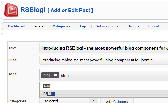 Tag suggestion in RSBlog!
