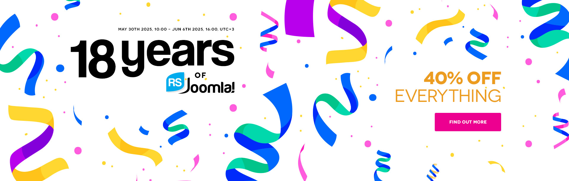 18 RSJoomla! Years Sale 2025