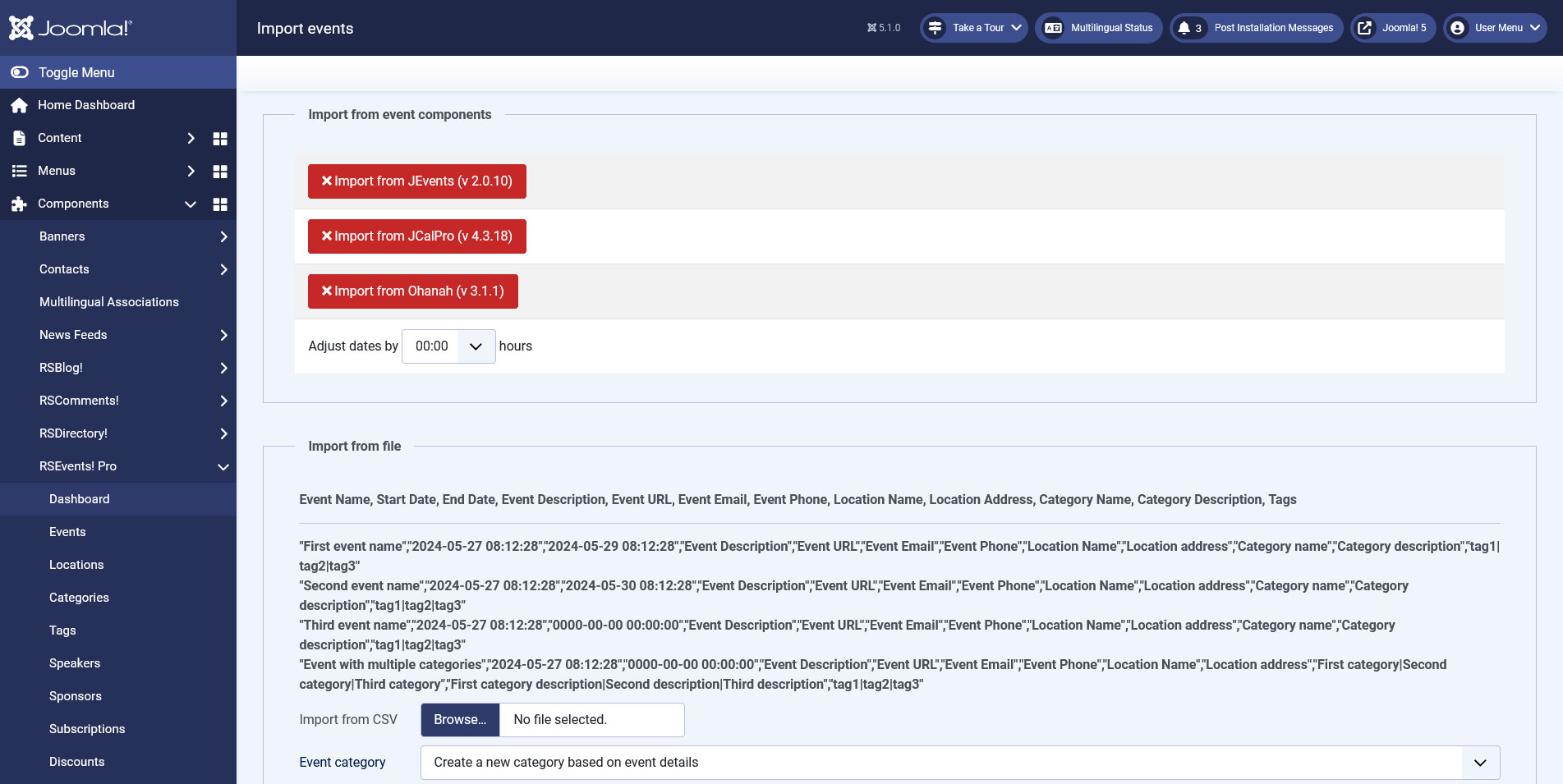 Joomla ® Event Calendar RSEvents Pro