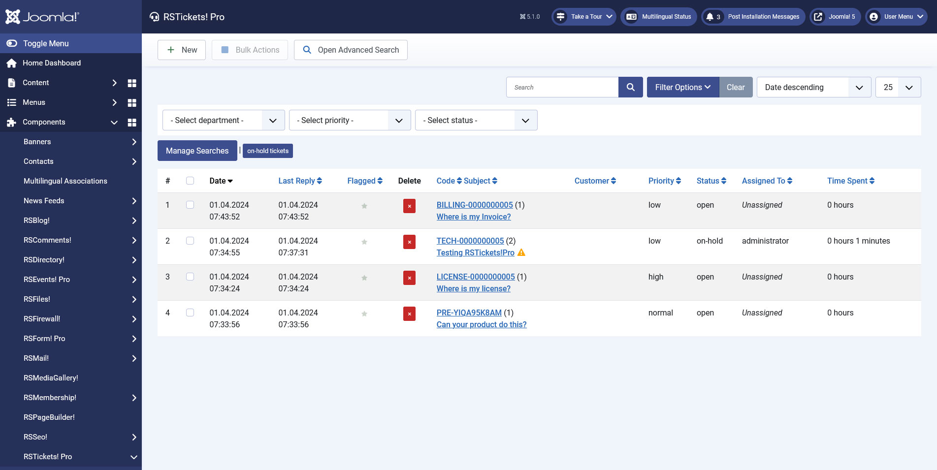 Joomla Help Desk Ticketing System