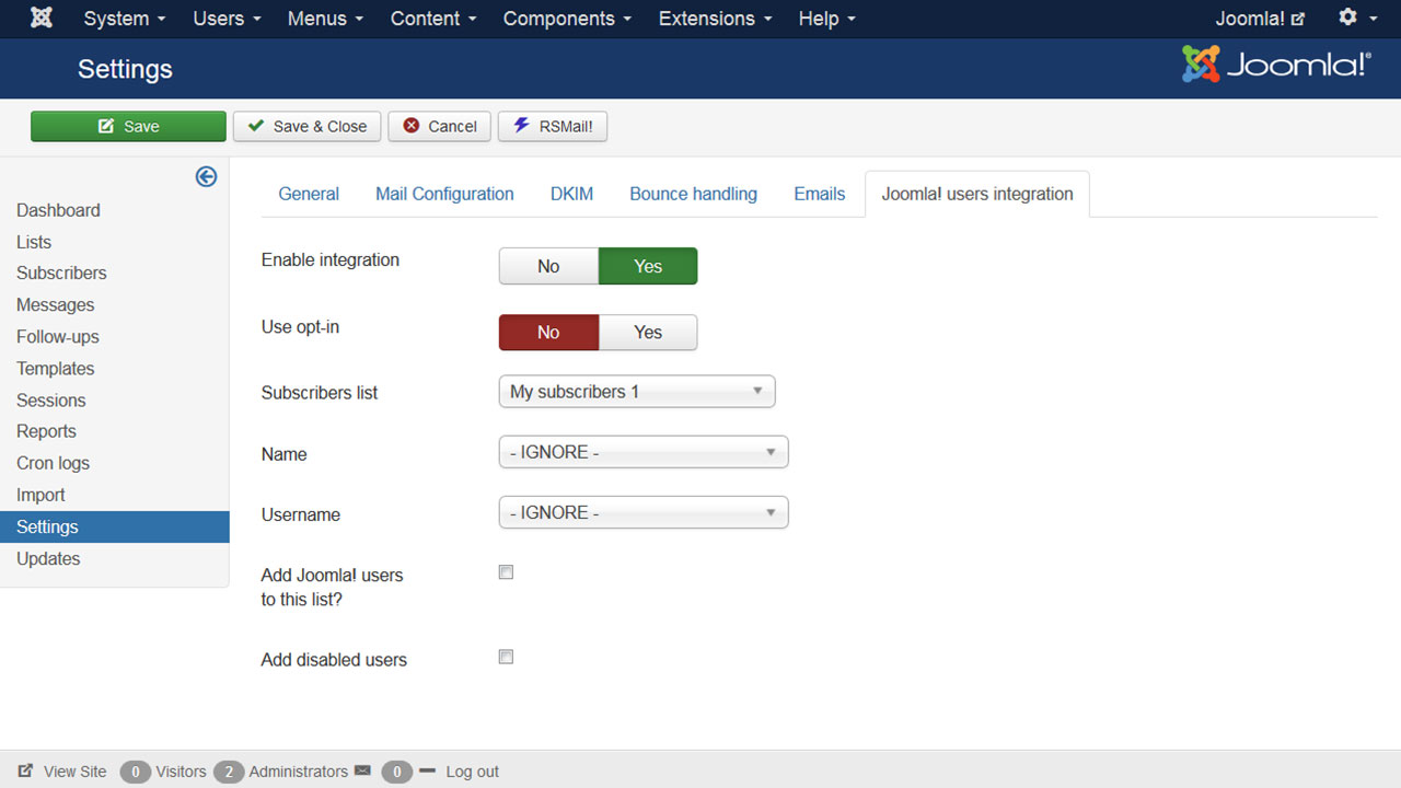 Integration of Joomla! mail with third parties