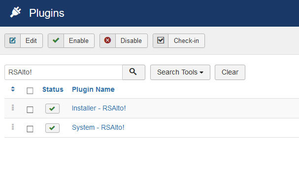 Go to Installer Plugin RSAlto!