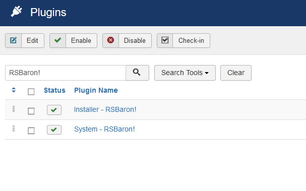 Go to Installer Plugin RSBaron!
