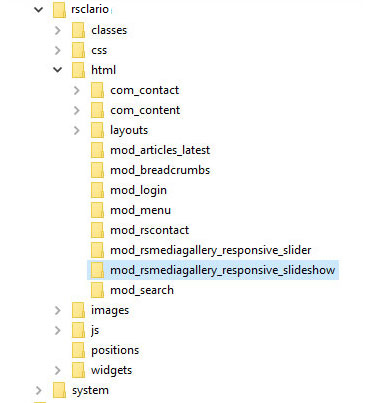 Built-in overrides RSMediaGallery! Responsive Slideshow module folder