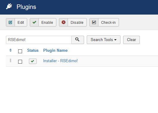 Go to Installer Plugin RSEdimo!