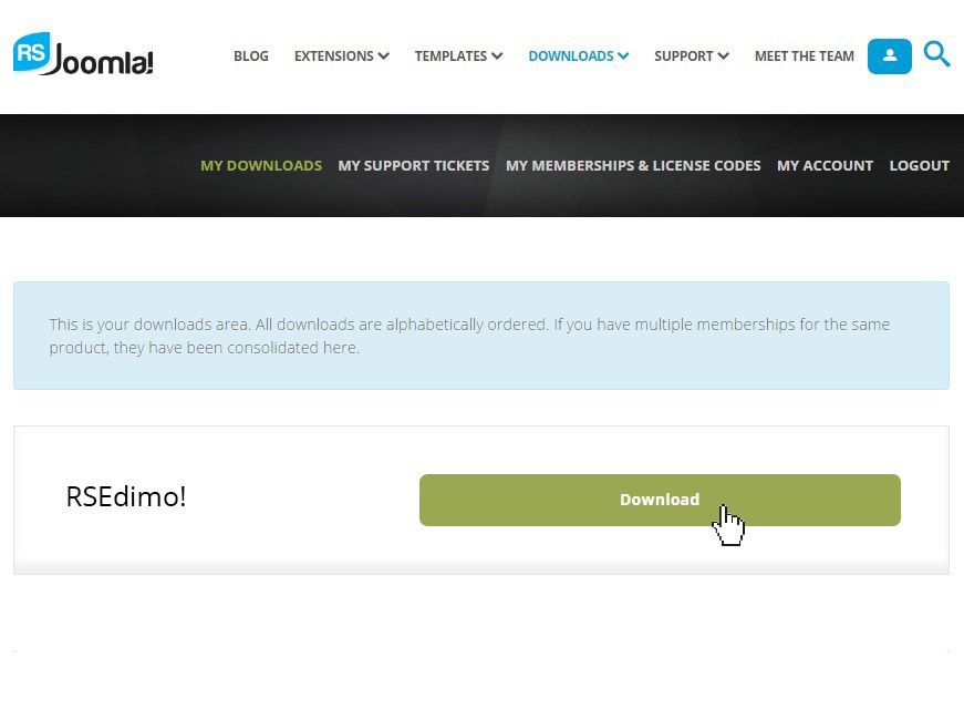 How to Download Template on RSJoomla! website 3