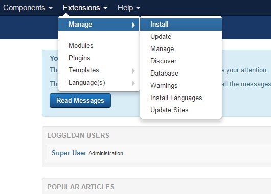 Installing RSEdimo! 3.x Joomla! template Step 2