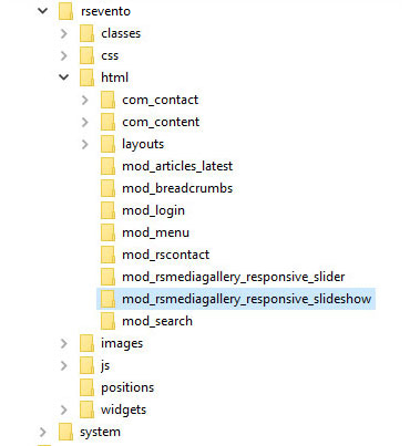 Built-in overrides RSMediaGallery! Responsive Slideshow module folder