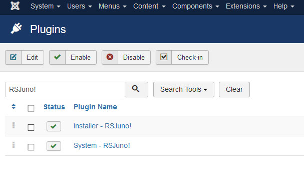 Go to Installer Plugin RSJuno!