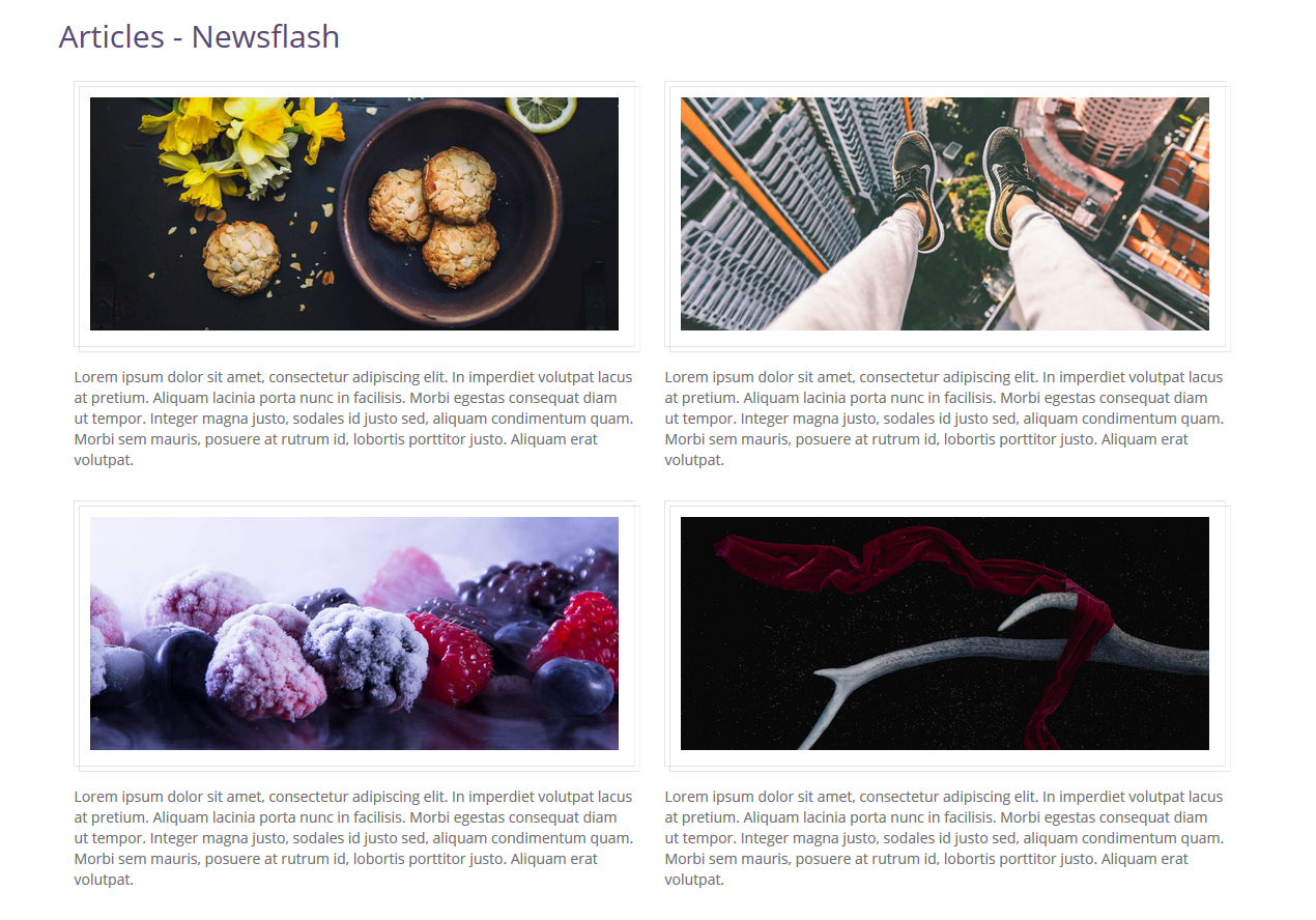 Articles - Newsflash masonry layout front end