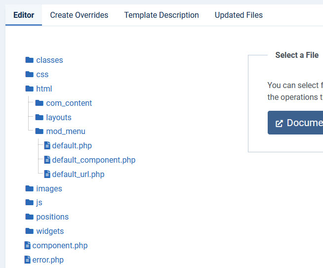 Built-in overrides Default Joomla! Modules