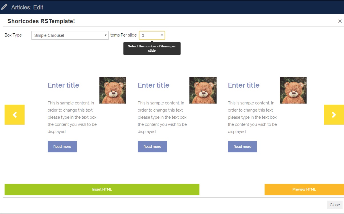 RSNoticia! - Simple Carousel three items per slide preview