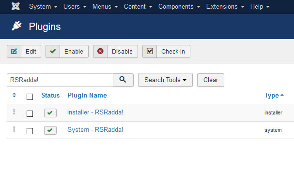 Go to Installer Plugin RSRadda!