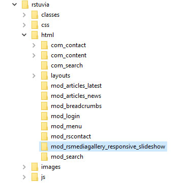 Built-in overrides RSMediaGallery! Responsive Slideshow module folder
