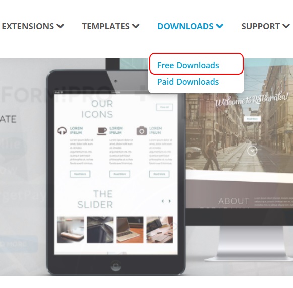 How to Download Template on RSJoomla! website 1