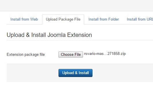 Installing RSVario! 3.x Joomla! template Step 3