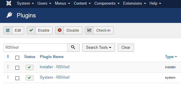 Go to Installer Plugin RSVivo!